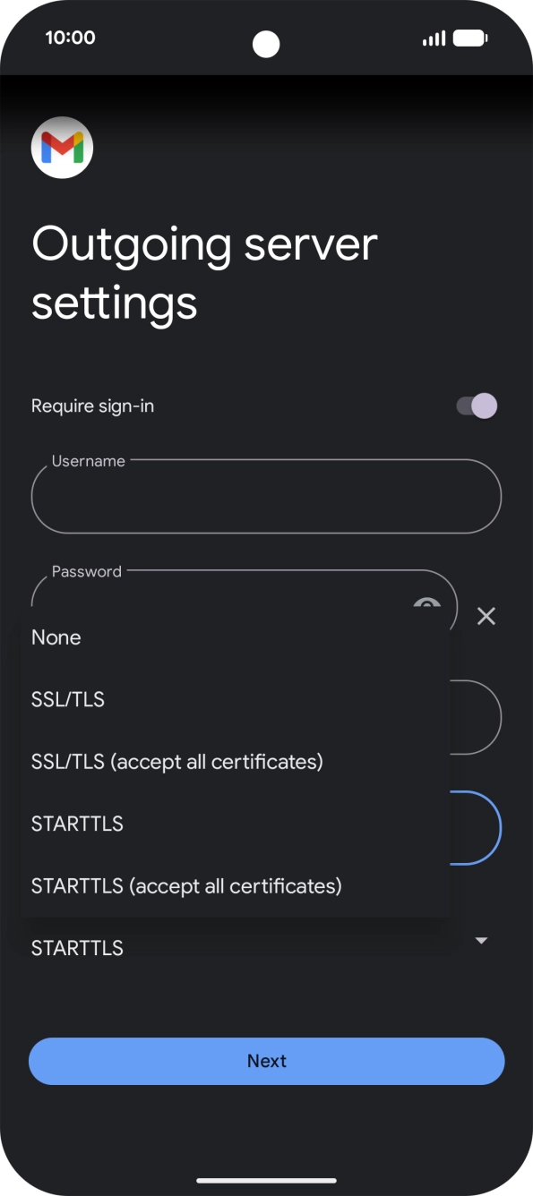 Press SSL/TLS.