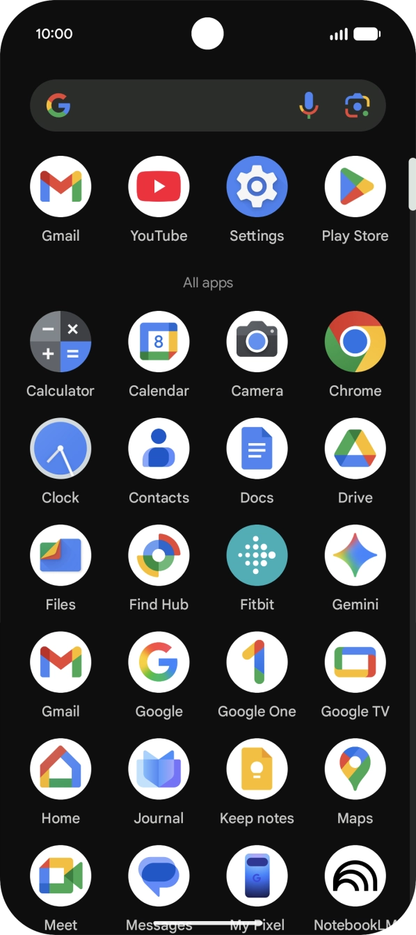 Press and hold the required app icon.