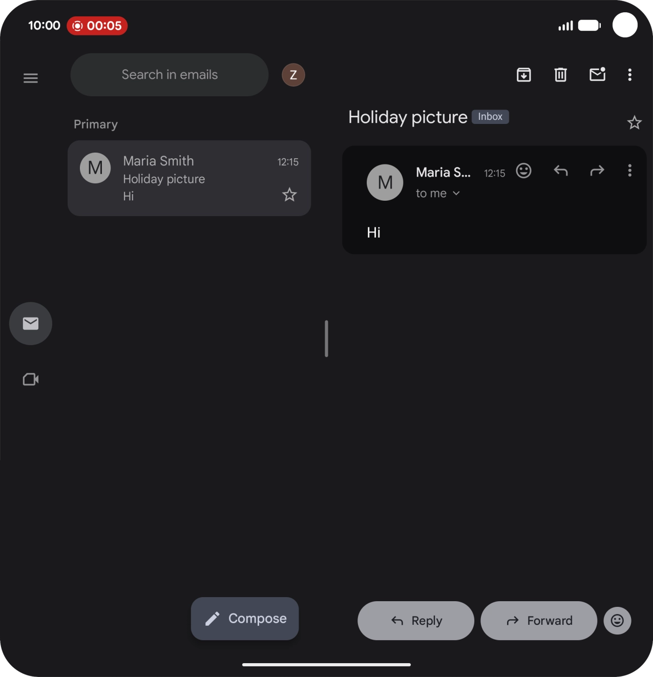 Press the screen recording icon.