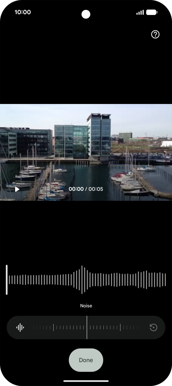Slide your finger right or left on the indicator to set the required volume.