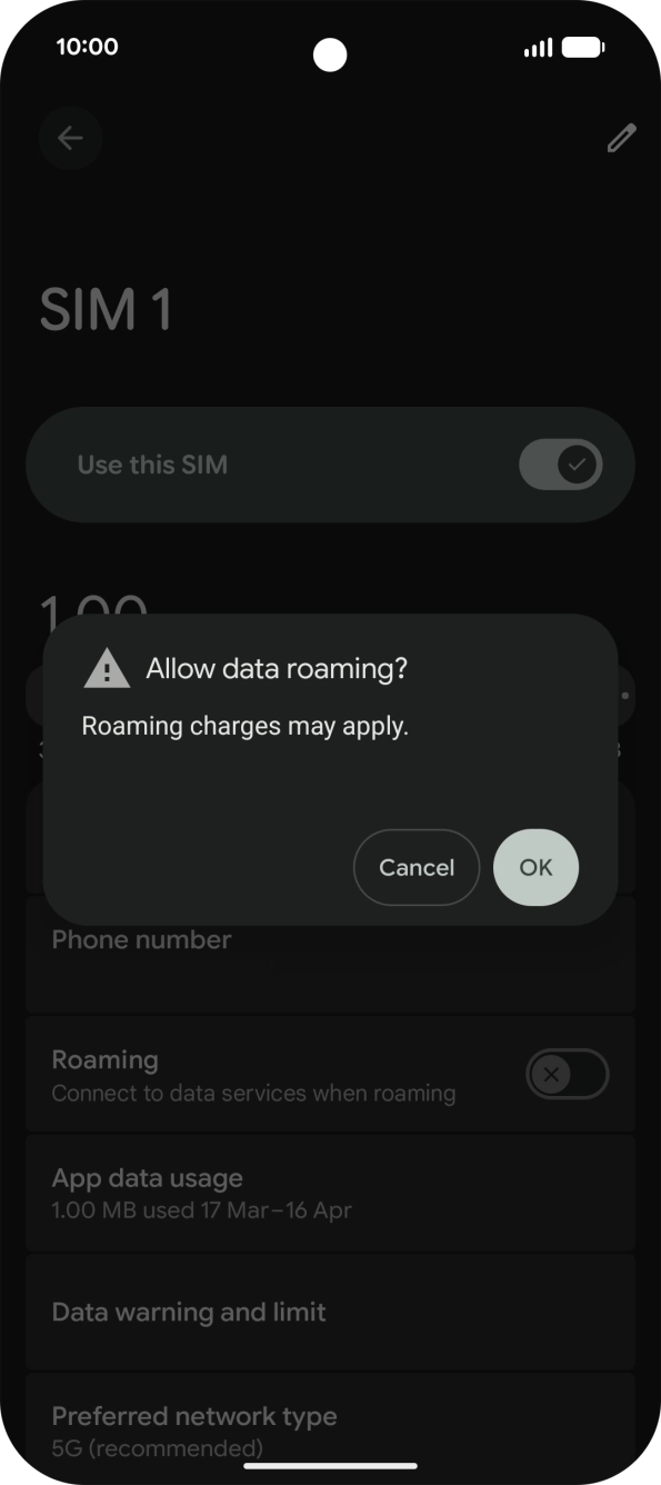 If you turn on the function, press OK.