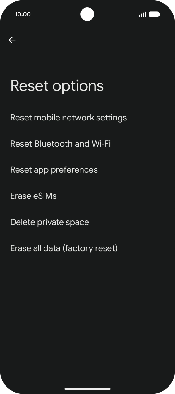 Press Reset mobile network settings.