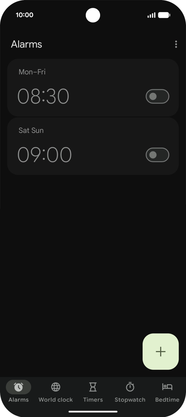 Press the set new alarm icon.