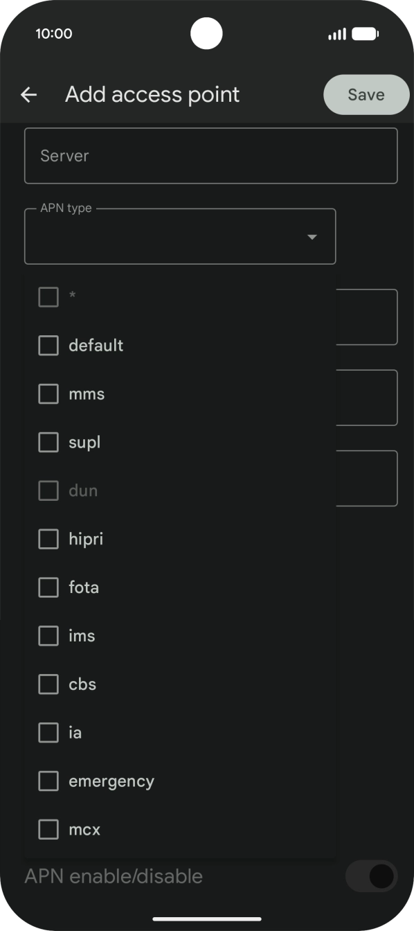Press default to turn on the setting.