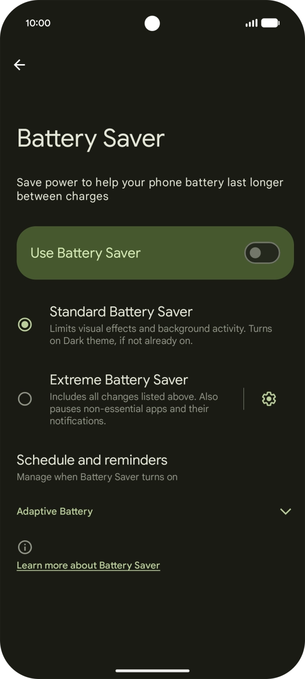 Press the required settings to turn them on or off.