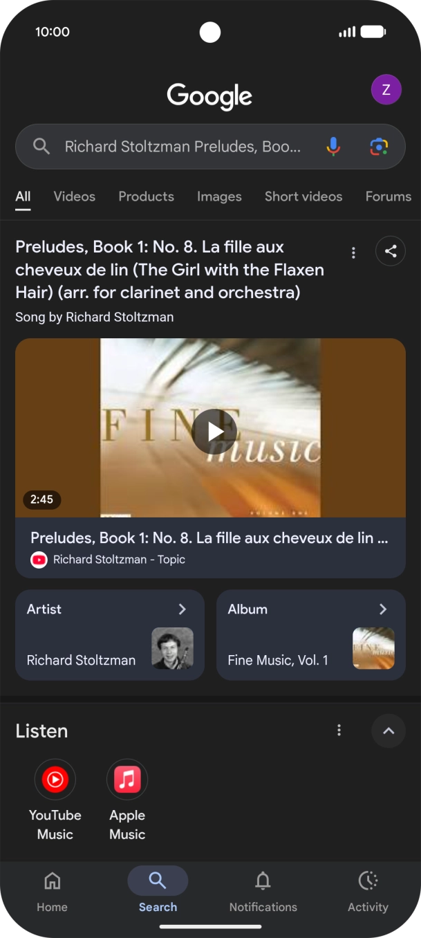 Follow the instructions on the screen to use the search results.
