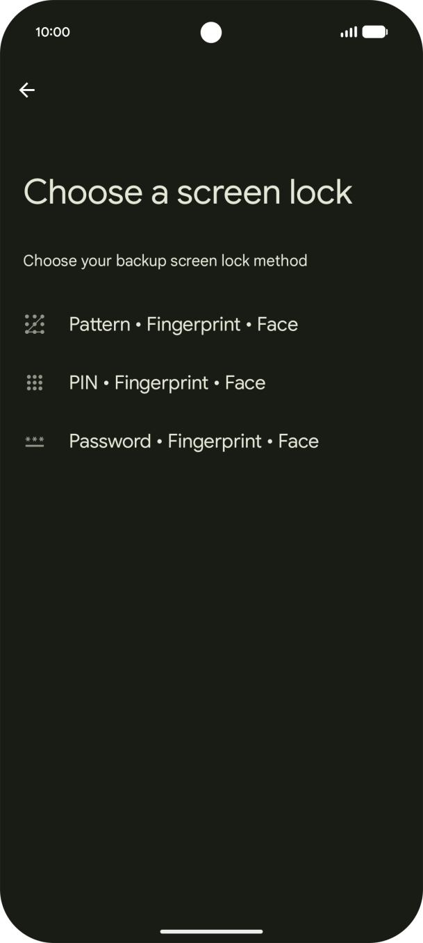 Press the required phone lock code and follow the instructions on the screen to create an additional phone lock code.