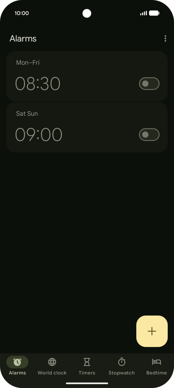 Press the set new alarm icon.
