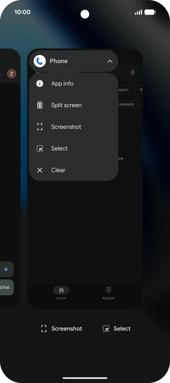Press Split screen.
