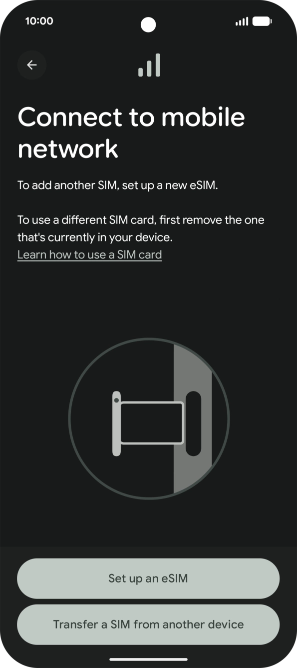 Press Set up an eSIM.