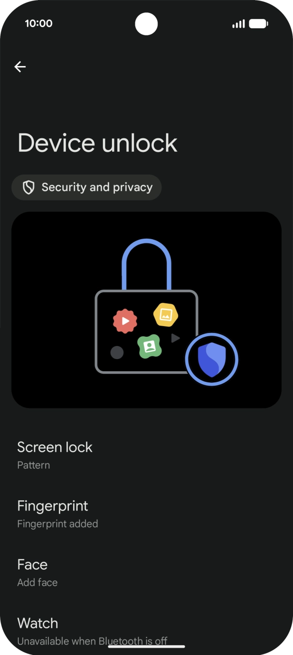 Press Screen lock and key in the additional lock code you created earlier.