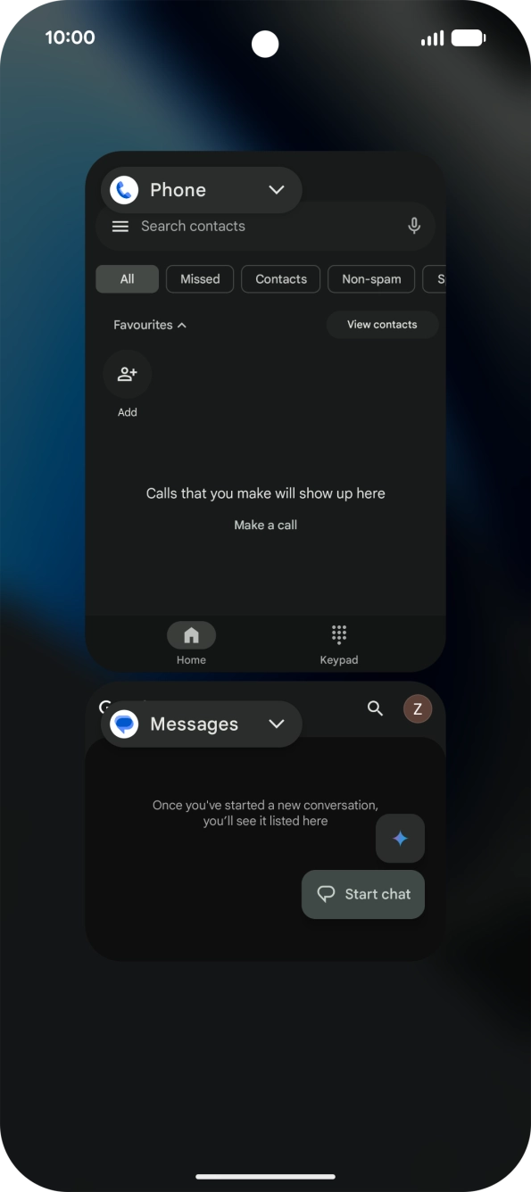 Slide your finger upwards on the application group.