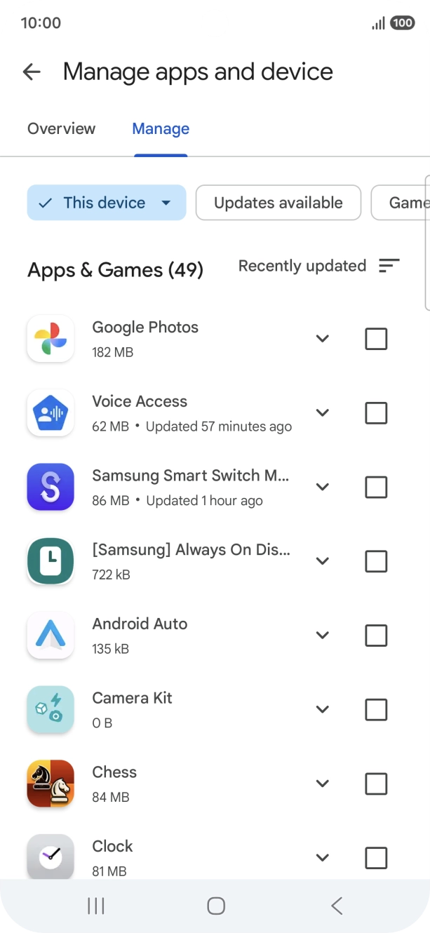 Press the required app.