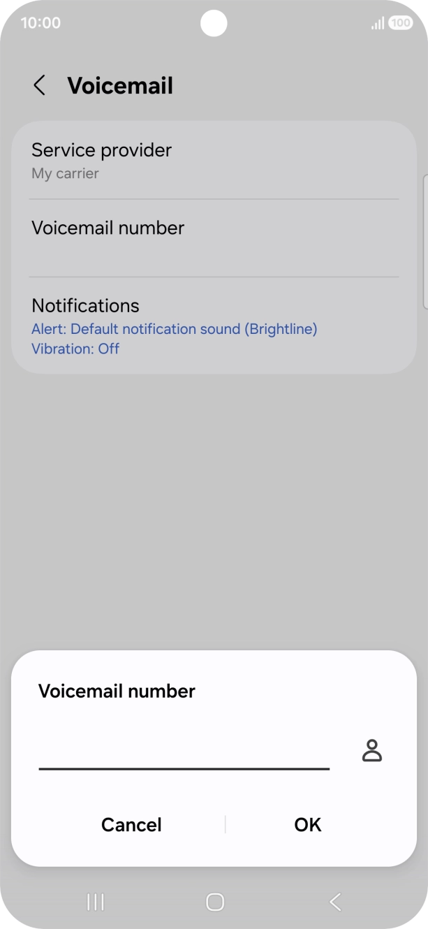 Key in +61101 and press OK.