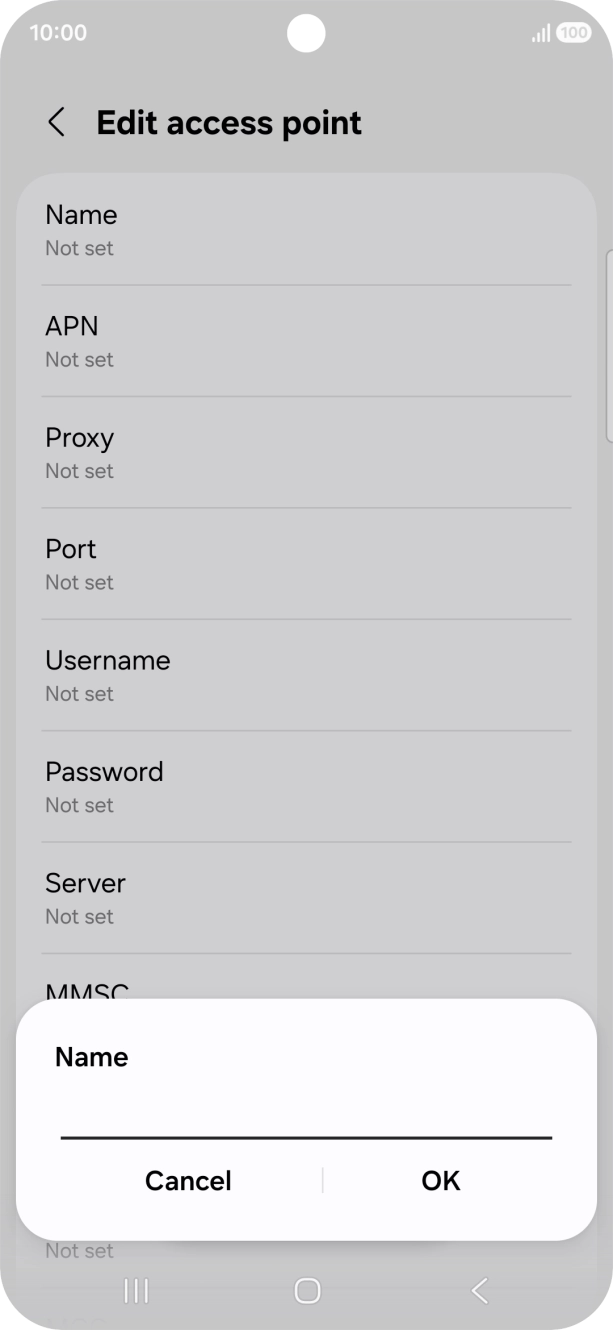Key in Telstra Internet and press OK. Key in Telstra Internet and press OK.