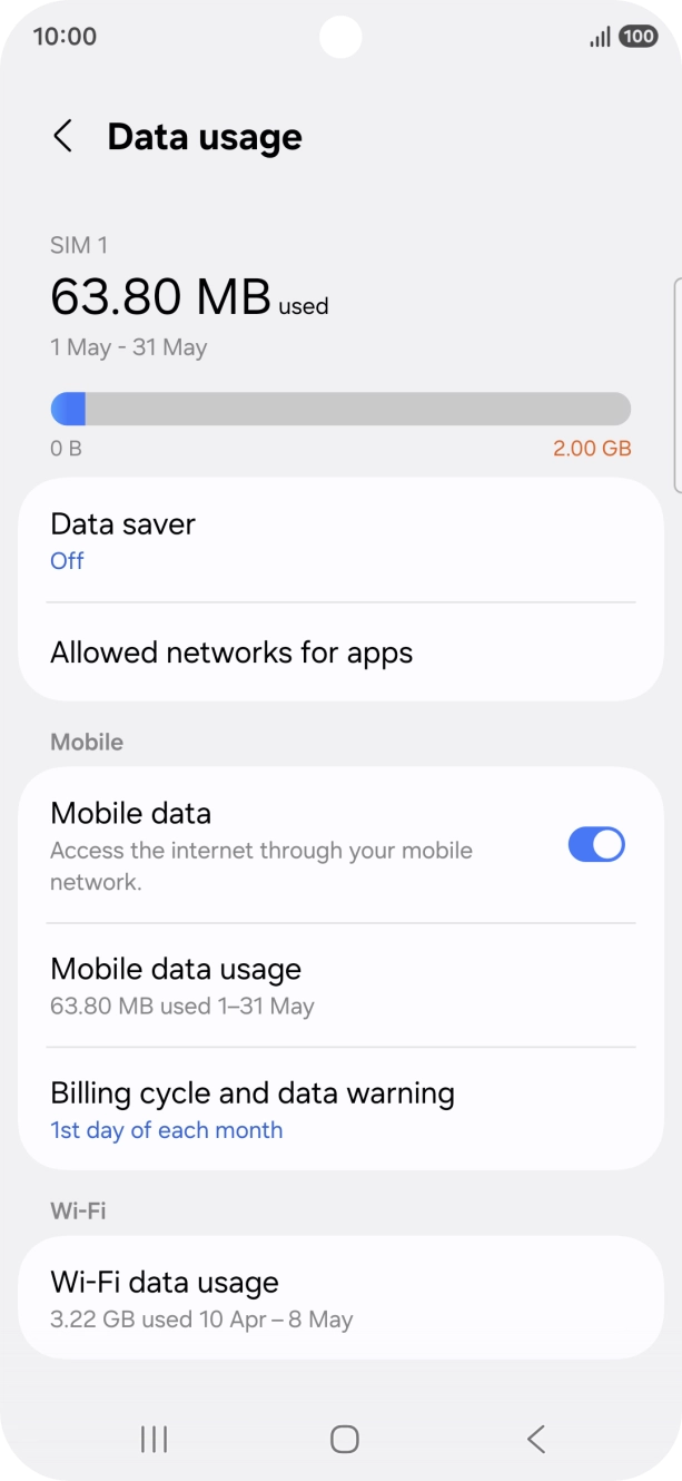 The total data usage is displayed.