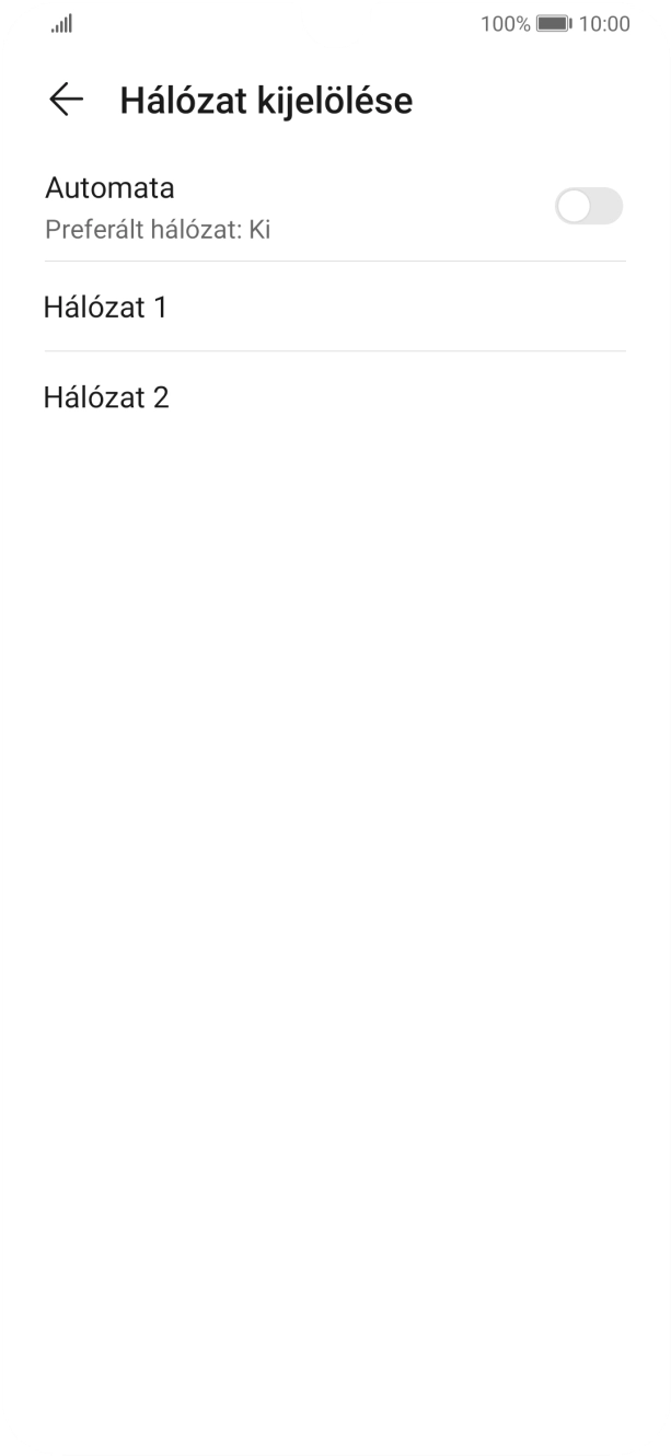 Válaszd ki a kívánt hálózatot.