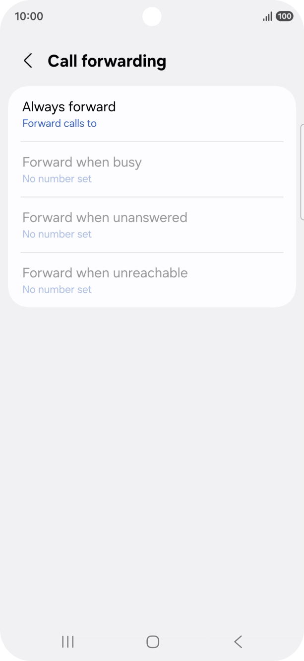 Press the required divert type.