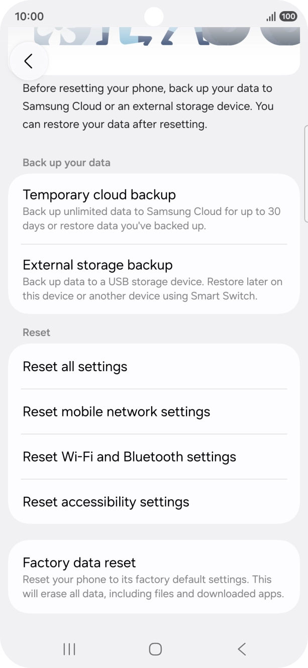 Press Factory data reset. Press Factory data reset.