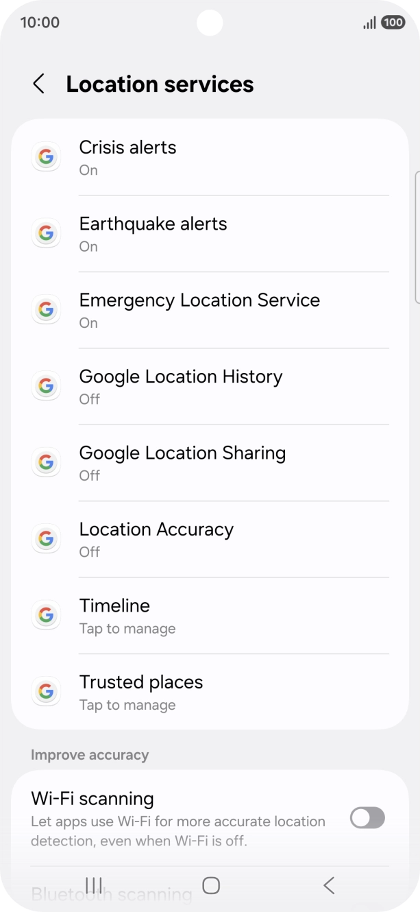 Press Location Accuracy. Press Location Accuracy.