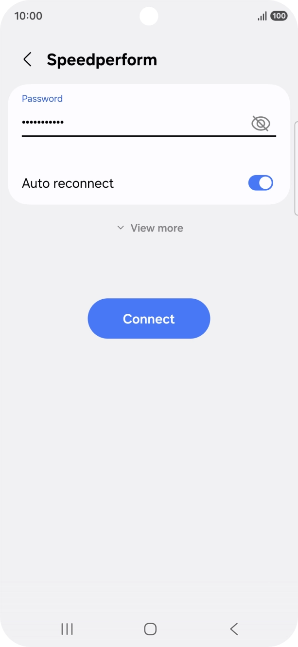 Key in the password for the Wi-Fi network and press Connect. Key in the password for the Wi-Fi network and press Connect.