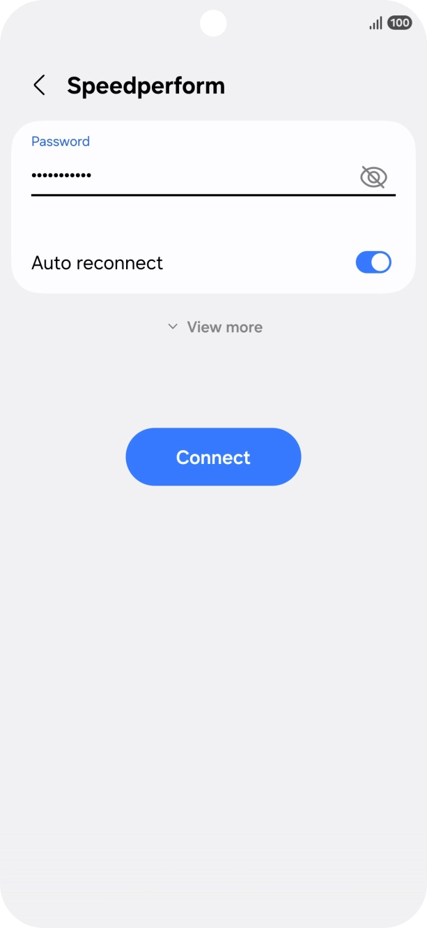 Key in the password for the Wi-Fi network and press Connect. Key in the password for the Wi-Fi network and press Connect.