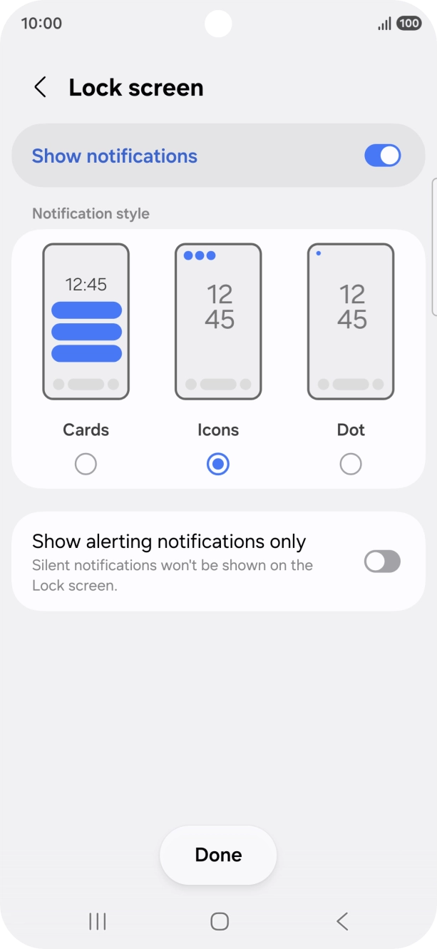 Press the required settings to turn them on or off. Press the required settings to turn them on or off.