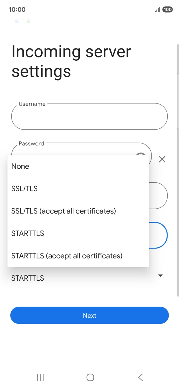Press SSL/TLS. Press SSL/TLS.