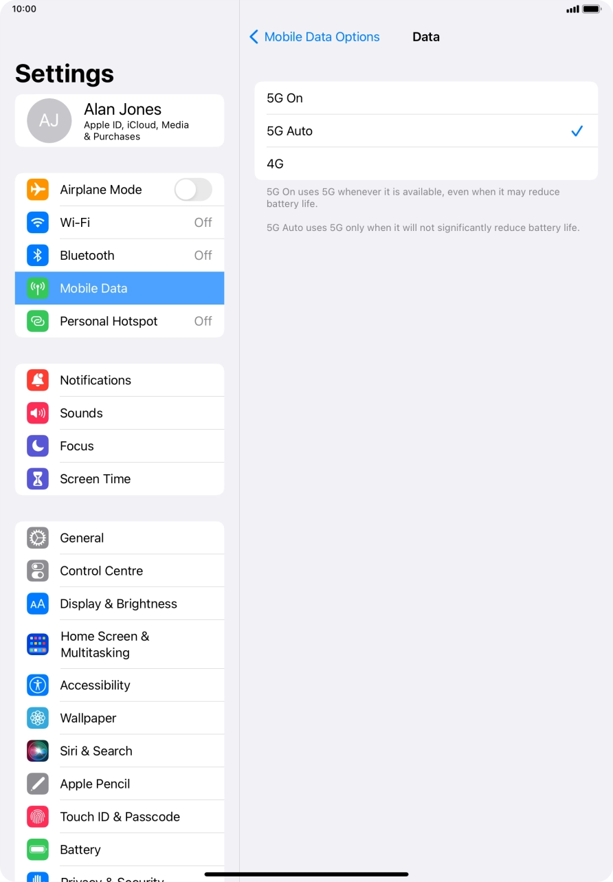 To turn on 5G primarily, press 5G On.