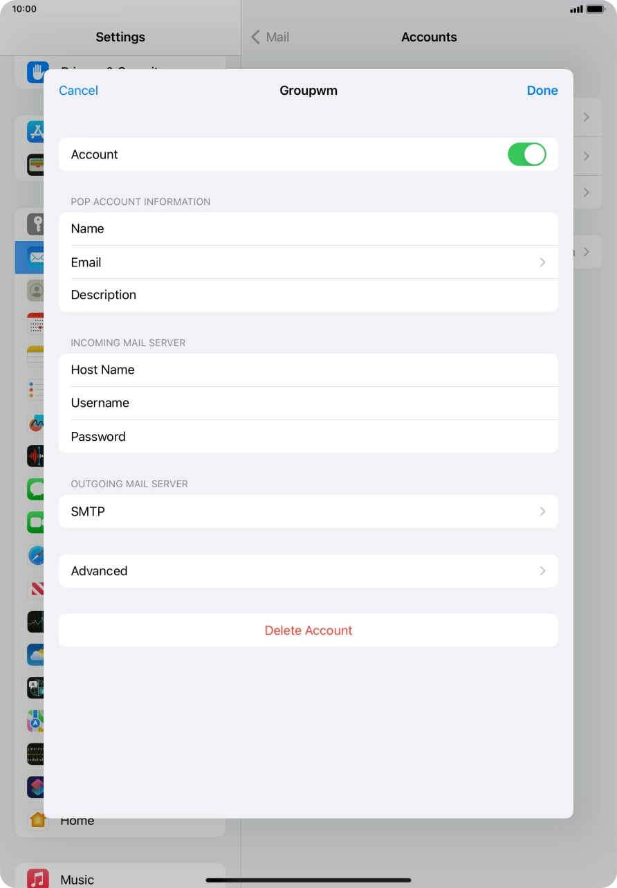 Press SMTP. Press SMTP.