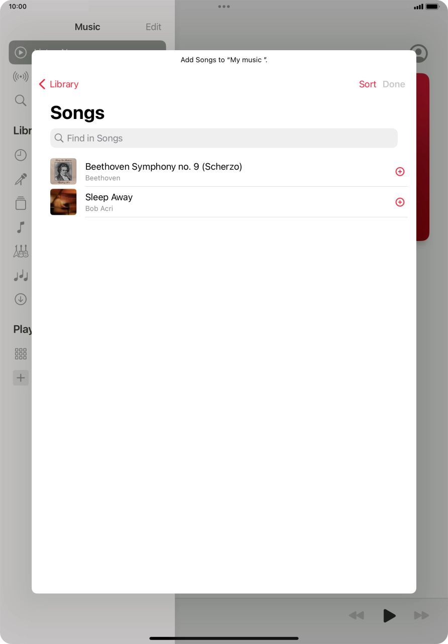 Go to the required category and press the required audio file.