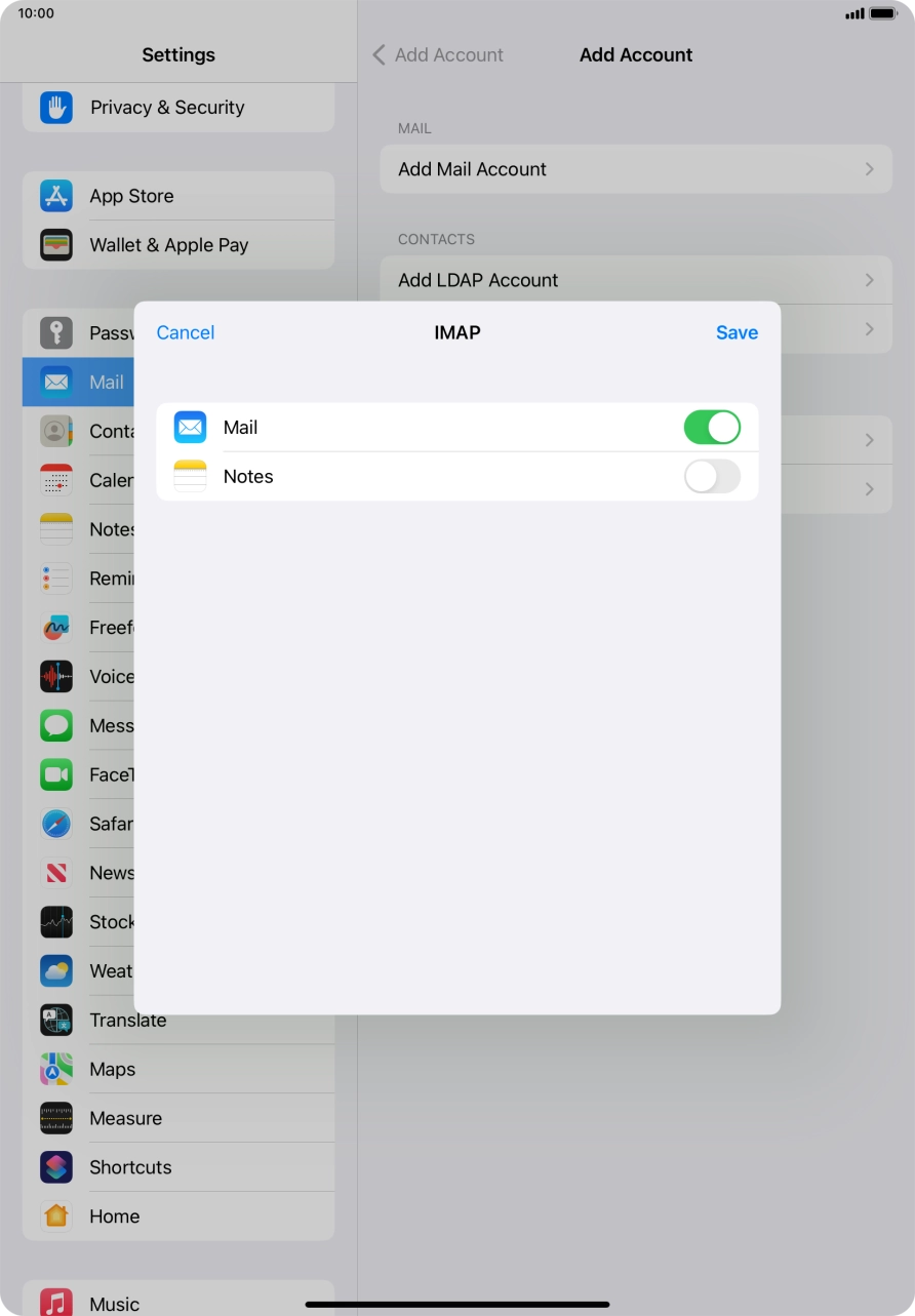 Press Save. Your email account has now been set up. To select more settings for incoming and outgoing server, proceed with the following steps. Press Save. Your email account has now been set up. To select more settings for incoming and outgoing server, proceed with the following steps.