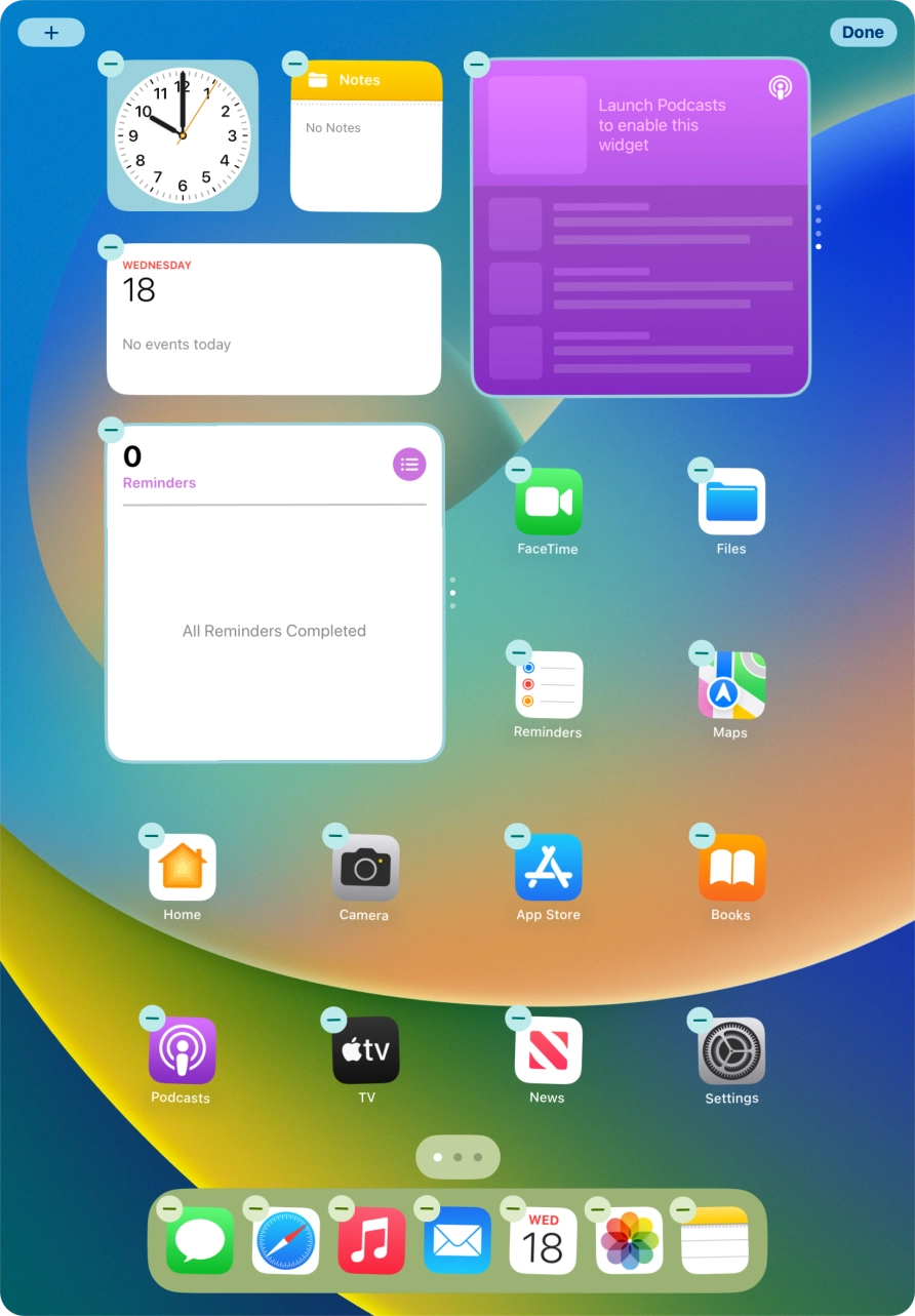Press the home screen icon.