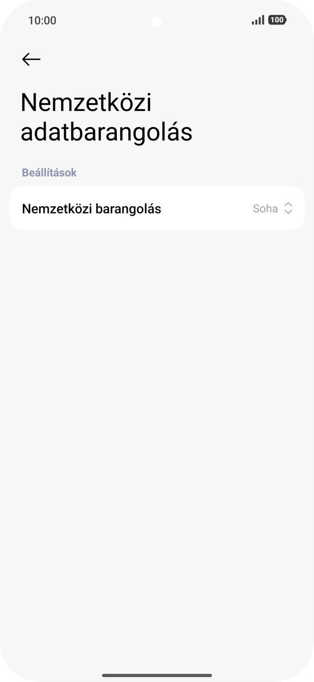 Nyisd le a „Nemzetközi barangolás” mellett legördülő menüt. Nyisd le a „Nemzetközi barangolás” mellett legördülő menüt.