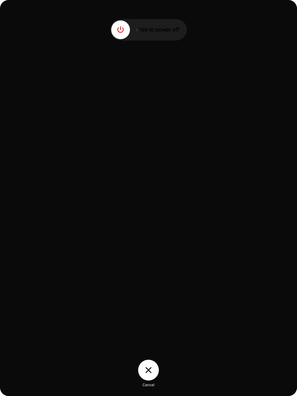 Press and drag the power off icon right.