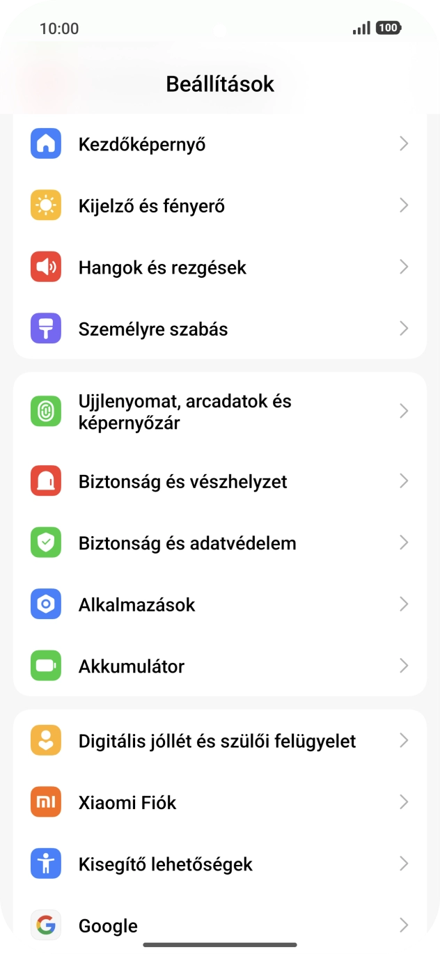 Válaszd az Ujjlenyomat, arcadatok és képernyőzár lehetőséget.