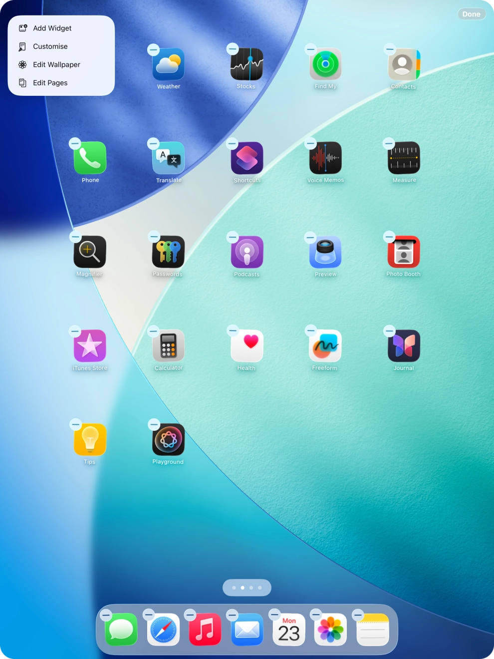 Press Add Widget. Press Add Widget.