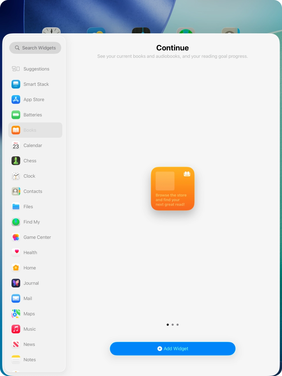 Press Add Widget. Press Add Widget.