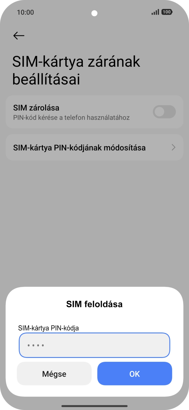 Írd be a PIN-kódot, és válaszd az OK lehetőséget. Írd be a PIN-kódot, és válaszd az OK lehetőséget.