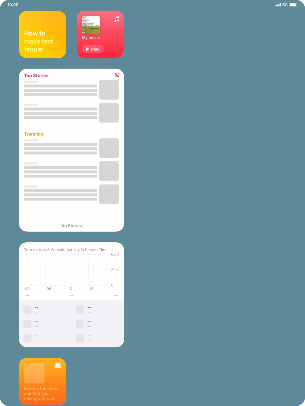 Press and hold the required widget until a pop-up menu is displayed. Press and hold the required widget until a pop-up menu is displayed.