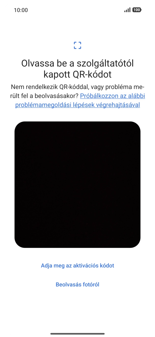 Helyezd az elküldött QR-kódot a telefon kameráján látható kereten belülre a kód beszkenneléséhez. Helyezd az elküldött QR-kódot a telefon kameráján látható kereten belülre a kód beszkenneléséhez.