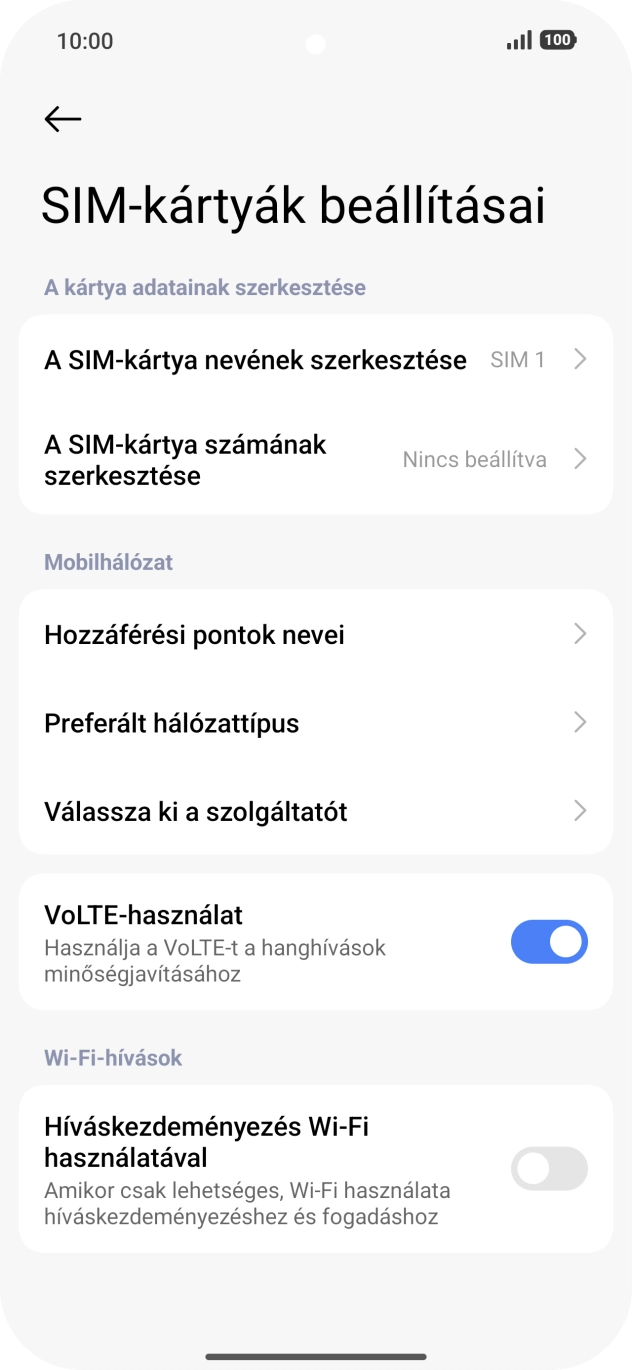 Válaszd a Hozzáférési pontok nevei lehetőséget. Válaszd a Hozzáférési pontok nevei lehetőséget.