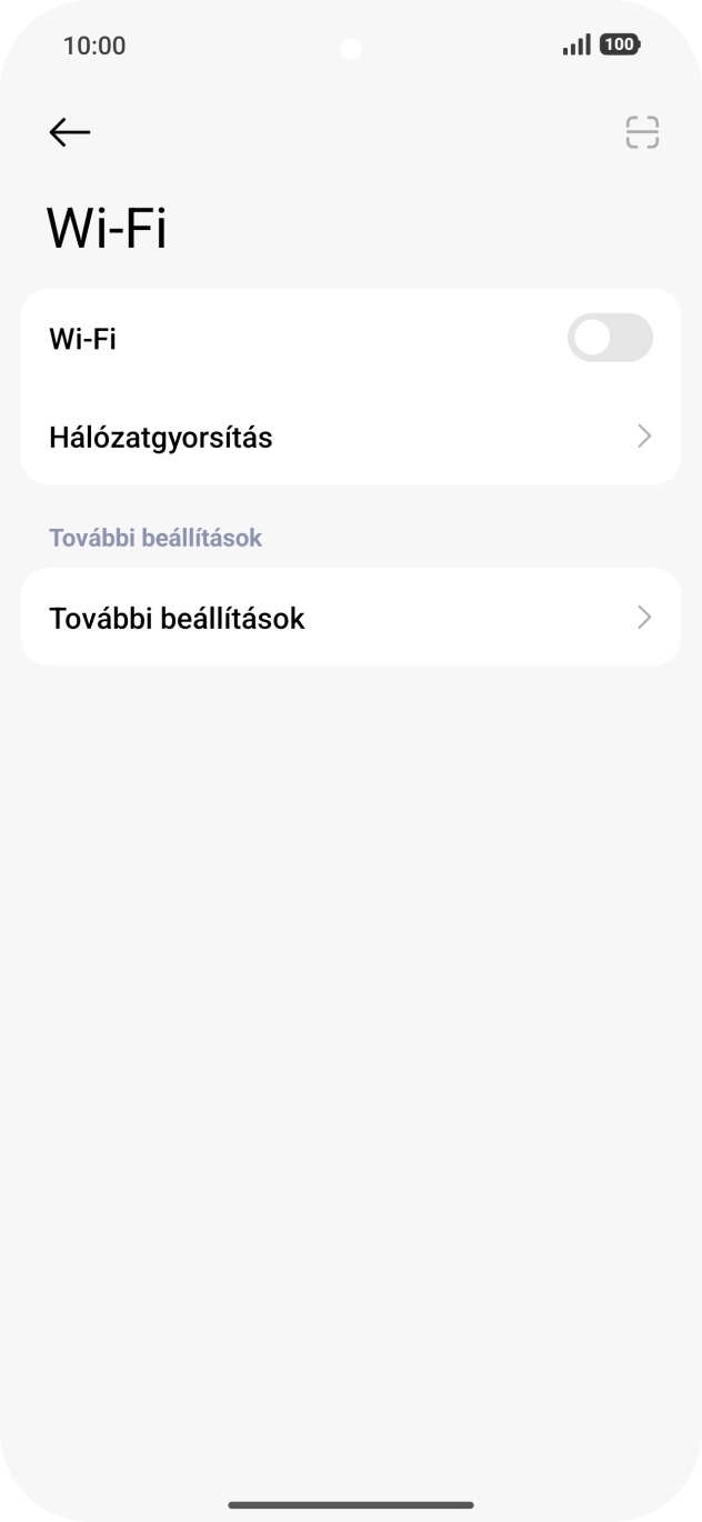 Kattints a „Wi-Fi” melletti csúszkára a funkció bekapcsolásához. Kattints a „Wi-Fi” melletti csúszkára a funkció bekapcsolásához.