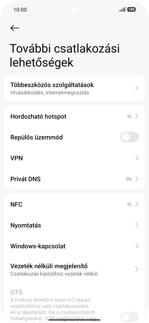 Válaszd a Hordozható hotspot lehetőséget. Válaszd a Hordozható hotspot lehetőséget.