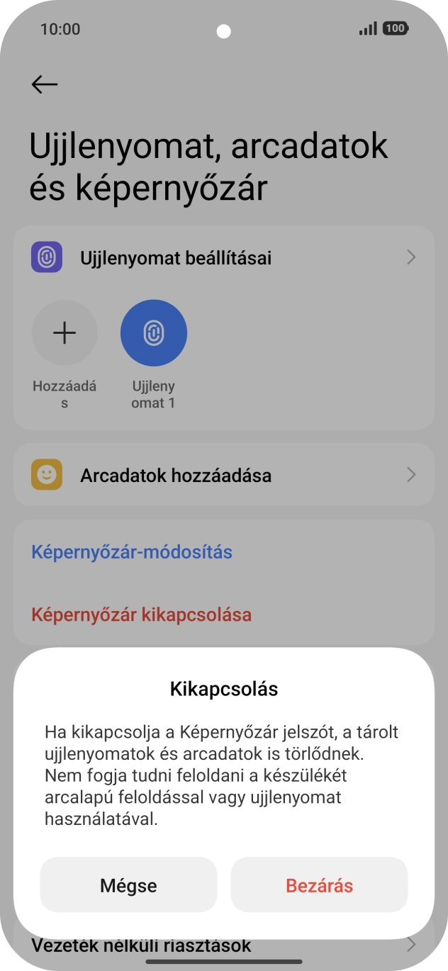 Válaszd a Bezárás lehetőséget.
