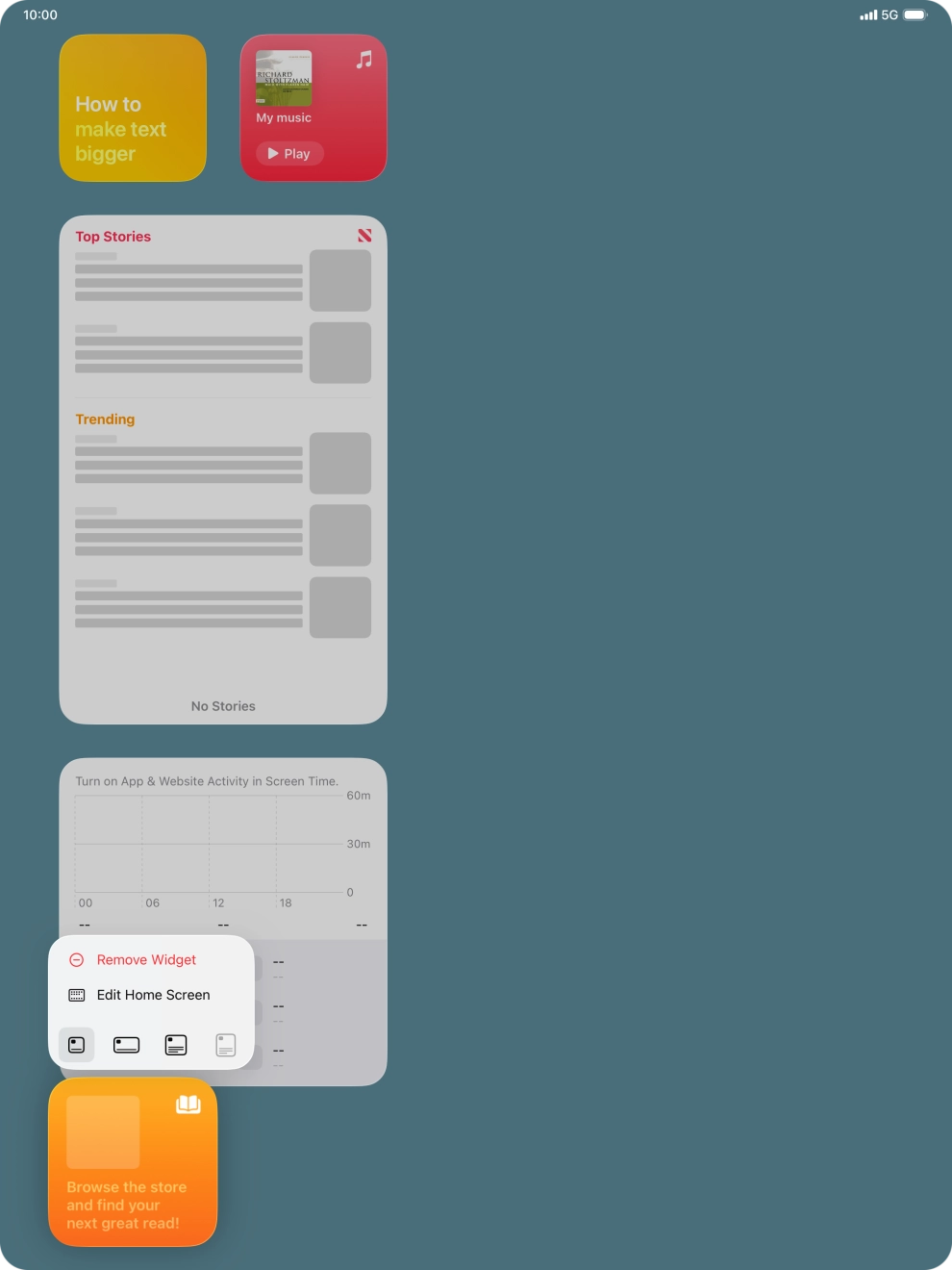 Press Remove Widget. Press Remove Widget.