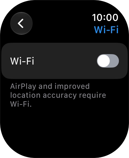 Press the indicator next to 'Wi-Fi' to turn the function on or off.