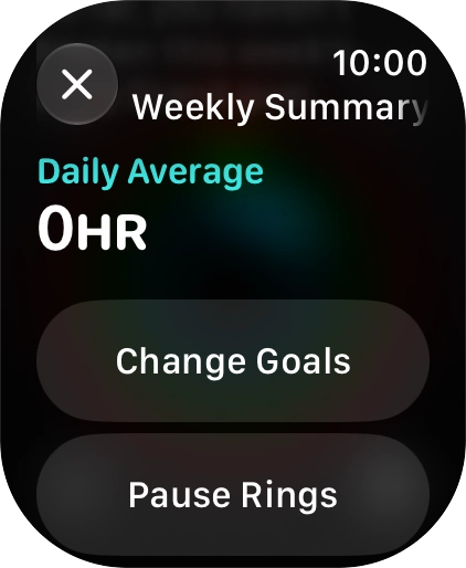 Follow the instructions on the screen to see an activity summary for the current week or to adjust the daily activity goal.