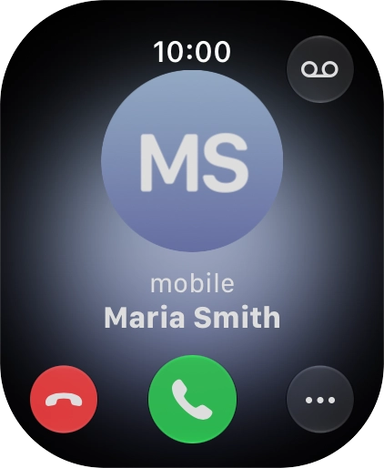 Press the Digital Crown when you get a call.