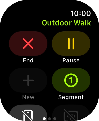 Press End to stop your training activity.